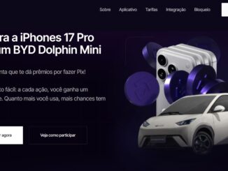 Banner publicitário da Max destacando o sorteio de aparelhos iPhones 17 Pro Max e um automóvel BYD Dolphin Mini para clientes que utilizam Pix.