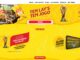 Banner publicitário da promoção Tem Lay's Tem Jogo com fundo amarelo vibrante, apresentando a taça da Copa do Mundo da FIFA 26, embalagens de batata Lay's e informações sobre sorteios de viagens e prêmios instantâneos.