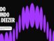 Imagem promocional da Deezer com fundo preto e ondas sonoras roxas. O texto em branco diz Todo Mundo na Deezer e um pequeno player indica o show Ao vivo em Copacabana.