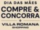 Imagem com fundo bege e letras em azul marinho com os dizeres Dia das Mães, Compre & Concorra e o nome Villa Romana Shopping.
