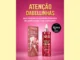 Anúncio da marca DaBelle com fundo rosa. O título diz 'Atenção Dabellinhas' e pergunta se querem receber produtos para criar conteúdo. Abaixo, são exibidos dois produtos: o kit 'Boca Perfeita Lip Combo Caramelo' e a máscara capilar 'Cereja Mania'. Há um selo do Prêmio Glamour de Beleza 2026, categoria Favorito do Público.