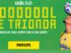 Imagem promocional do adiclub com fundo verde, apresentando o texto GOOOOOOOL DE TRIONDA e um homem equilibrando uma bola de futebol colorida na testa.