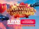 Banner publicitário da Promoção Superfantástica de Aniversário Koerich apresentando dois carros BYD Song Pro azuis em um cenário festivo com nuvens rosadas, corações e um balão de ar quente.