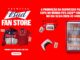 Promoção Bud Fan Store da Budweiser para a Copa do Mundo FIFA 2026, com início em 15/04/2026 às 14h, apresentando prêmios como roupas esportivas, bolsa pochete, controle de videogame e adega repleta de latas de cerveja.