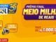 Banner promocional de 35 anos da Girando Sol com fundo amarelo. O anúncio destaca prêmios em dinheiro via PicPay, incluindo um prêmio final de meio milhão de reais, motos elétricas e valores diários de até R$700,00.