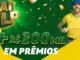 Banner publicitário da campanha Vai de LP mostrando um homem comemorando e o anúncio de mais de R$300MIL em prêmios.