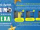 Banner promocional da campanha Rumo ao Hexa das marcas NTN e Rolport Rolamentos. A imagem exibe prêmios como cervejeiras, churrasqueiras e camisas do Brasil sobre um fundo azul temático de futebol com estrelas douradas.