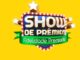 Logotipo colorido da campanha Show de Prêmios Fidelidade Premiada com letras brancas em destaque sobre um fundo amarelo vibrante.