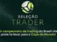 Logotipo Seleção Trader com uma bola de futebol estilizada e texto sobre o maior campeonato de trading do Brasil.