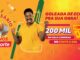 Banner promocional do Aniversário de 50 Anos da Telhanorte com homem comemorando e destaque para sorteio de R$200.000,00 em vale-compras.