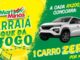 Peça publicitária da promoção Arraiá que Dá Jogo, do Mart Minas Atacado e Varejo, com carro zero km como prêmio mensal a cada R$200 em compras.