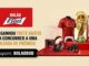 Banner promocional do Bolão Bud, parceria entre Budweiser e Zé Delivery, com prêmios como troféu da Copa do Mundo, camisa da Budweiser, fone de ouvido, controle de PS5, frigobar e kit de acessórios, e destaque para frete grátis com cupom BOLAOBUD.