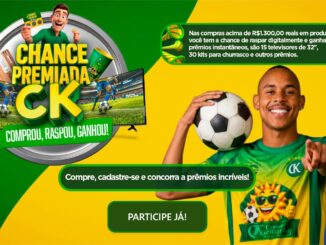 Promoção Chance Premiada CK do Center Kennedy com raspadinha digital, prêmios instantâneos e chance de ganhar televisores de 32 polegadas e kits para churrasco em compras acima de R$1.300,00.