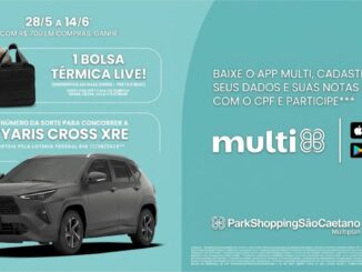 Promoção de Dia dos Namorados do ParkShopping São Caetano: compras acima de R$700 concedem bolsa térmica Live e número da sorte para concorrer a um Toyota Yaris Cross XRE, com participação pelo app Multi.