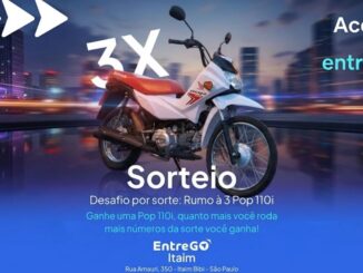 Sorteio de motos Honda Pop 110i pela promoção Desafio por Sorte: Rumo à 3 Pop 110i, da EntreGO Itaim, localizada na Rua Amauri, 350, Itaim Bibi, São Paulo.