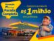 Banner da Promoção Ipiranga Parada Completa com prêmios acima de R$1 milhão, exibindo um posto de combustíveis Ipiranga com loja ampm e Jet Oil ao fundo e um mascote animado em 3D à direita.