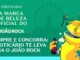 Banner promocional do o Boticário como marca de beleza oficial do festival João Rock, com a frase "Compre e concorra: o Boticário te leva para o João Rock" e o mascote do festival segurando um frasco do perfume Malbec.