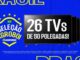 Banner publicitário da promoção Seleção Agroboi sobre fundo azul. À esquerda, o logotipo com um escudo amarelo e azul, estrelas e a bandeira do Brasil. No centro, uma pilha de televisores de tela plana com o texto 26 TVs DE 50 POLEGADAS! em destaque.
