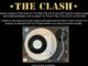 Imagem promocional da Sony Music para concurso cultural do The Clash, com foto de um single 7" de "Should I Stay Or Should I Go" sobre uma toca-discos Technics, fundo preto e título em letras douradas estilo militar.