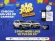 Peça publicitária da promoção São João de Prêmios do LQD Feira de Santana, com prêmios de 2 Fiat Mobi Like e 10 TVs de 50 polegadas, válida até 4 de julho de 2026.