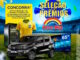 Banner promocional da campanha Seleção de Prêmios do supermercado Arco-Mix, com fundo de estádio de futebol iluminado, exibindo os prêmios sorteados: um Fiat Mobi Like 1.0 preto, uma Smart TV Philips 65 polegadas, uma cervejeira Philco 96 litros, uma camisa da Seleção Brasileira e vales-compras Centauro.