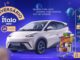 Promoção de aniversário de 28 anos do Ítalo Supermercados: a cada R$80 em compras, clientes do Ítalo Clube recebem um cupom para concorrer a um carro elétrico BYD Dolphin Mini.