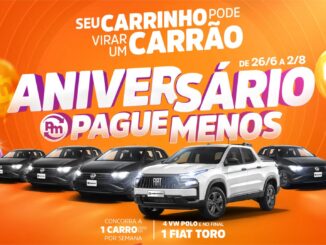 Promoção Aniversário Pague Menos 2026: concorra a 4 VW Polo e 1 Fiat Toro zero km, de 26 de junho a 2 de agosto.