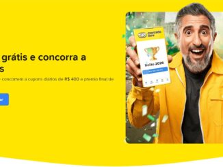 Banner do Bolão 2026 do Mercado Livre com homem segurando celular com o app da promoção