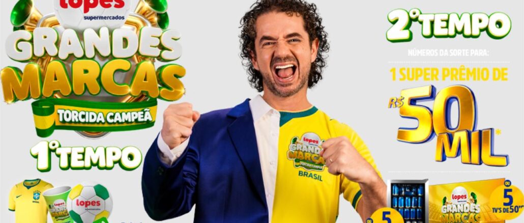 GRANDES MARCAS LOPES SUPERMERCADOS TORCIDA CAMPEÃ EM SÃO PAULO Promoção Grandes Marcas Torcida Campeã do Lopes Supermercados com prêmios de até R$50 mil
