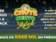 Imagem publicitária da campanha Chute Certo Skylack com fundo de estádio de futebol e confetes coloridos. O anúncio informa que a cada R$300 em compras o cliente ganha palpites para concorrer a mais de R$60MIL em prêmios.