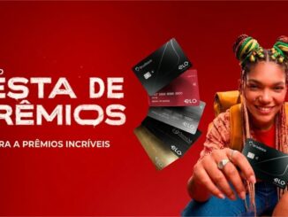 Banner da Promoção Festa de Prêmios do Cartão Bradesco Empresarial Elo, com prêmios de R$50.000,00 e R$5.000,00 em ouro e viagens.