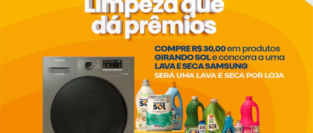 Promoção Girando Sol e Mili - Limpeza que dá Prêmios Rede Cooper Peça publicitária da promoção Limpeza que dá Prêmios, das marcas Girando Sol e Mili na Rede Cooper, com prêmio de lava e seca Samsung.