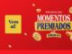 Banner promocional da Promoção Momentos Premiados Tirolez, com fundo vermelho, moedas douradas com o rosto do mascote e pedaços de queijo ao redor do título da promoção.