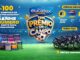 Banner da promoção Tintas Eucatex Tem Prêmio em Campo, com prêmios diários como Samsung Galaxy Watch, TVs 60 polegadas e tablets Samsung, além de 3 motos Yamaha como prêmio final.