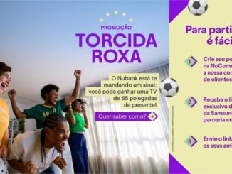 Promoção Torcida Roxa do Nubank: concorra a uma TV Samsung de 65 polegadas participando pela NuCommunity.