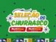 Peça publicitária da promoção Seleção do Churrasco MultiShow e MultiShow Express, com fundo verde, estrelas espalhadas e elementos gráficos inspirados em futebol e churrasco.
