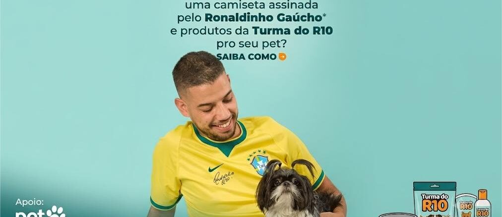 Seguidor Premiado Cobasi Junho 2026 Camisa Autografada Ronaldinho Gaúcho Promoção Seguidor Premiado Cobasi: concorra a uma camiseta autografada por Ronaldinho Gaúcho e produtos da Turma do R10 para o seu pet.