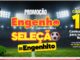 Banner promocional do Engenho Supermercados com o mascote Engenhito vestido de jogador de futebol. O texto anuncia a Promoção Seleção do Engenhito, que sorteia 10 camisas oficiais do Brasil a cada R$300 em compras no Clube.