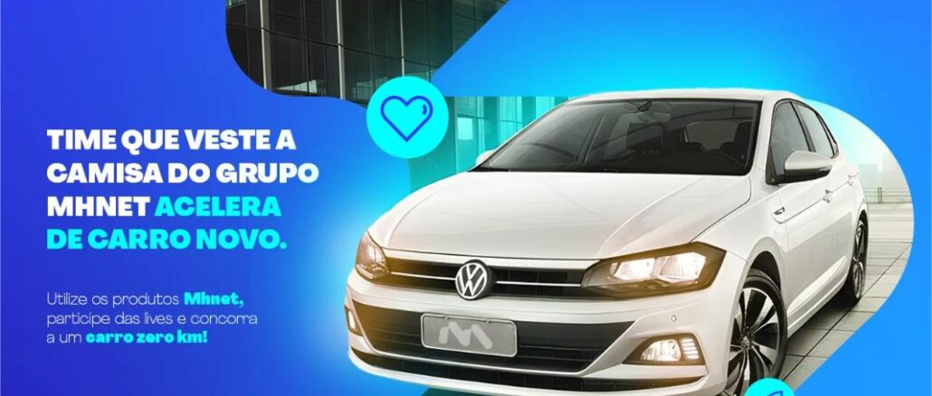 Sorteio Mhnet Polo Track 2026 Promoção Mhnet 2026: concorra a um Volkswagen Polo Track zero km usando os produtos Mhnet e participando das lives.