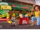 Campanha Super Torcida do Precinho da Rede Supermarket, com personagens animados em 3D comemorando em frente a uma loja da rede.