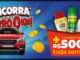 Banner promocional com fundo azul, carro SUV vermelho 0km, moedas douradas e produtos de limpeza automotiva PROAUTO, com destaque para prêmios semanais de R$500,00
