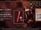 Banner promocional da ação de fluxo Malbec EDP Boticário, com faixa em tons de vinho e uva, garrafa e mini perfume Malbec Eau de Parfum, QR code para download do aplicativo e texto sobre cadastro e brinde