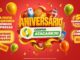 Banner da promoção de Aniversário Cooper Atacarejo com sorteios de vales-compras de R$100 todos os sábados, 50 ganhadores por loja.