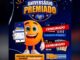 Banner da promoção Aniversário Premiado da Rede Bom Lugar Supermercados, com mascote laranja segurando celular com o app Clube Bom, anunciando prêmios em vale-compras e produtos Tramontina linha Sublime.