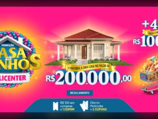 Banner da Promoção Casa dos Sonhos Molicenter com casa no valor de R$200.000,00 e 45 vales-compras de R$1.000,00
