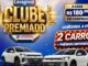 Banner da promoção Clube Premiado Lavagnoli Supermercados com dois carros Volkswagen Tera brancos e o valor de R$180,00 em compras para concorrer.