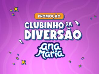 Banner roxo com estrelas e efeitos gráficos anunciando a promoção Clubinho da Diversão Ana Maria