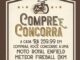 Banner promocional Compre e Concorra Shop do Pé, com ilustração de moto Royal Enfield Meteor Fireball, dizeres sobre concorrer a cada R$259,99 em compras e logotipo das marcas parceiras Kenner, Red Nose, Pegada, Democrata, Cartago e Rider.