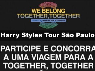 Banner promocional da campanha We Belong Together, Together, apresentada pela American Express, com divulgação da promoção Harry Styles Tour São Paulo, onde o participante concorre a uma viagem para o show da turnê Together, Together.