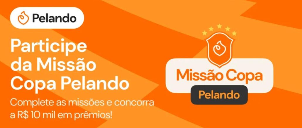 Missão Pelando Copa 2026 Banner da Missão Copa Pelando 2026: complete missões e concorra a R$10 mil em prêmios